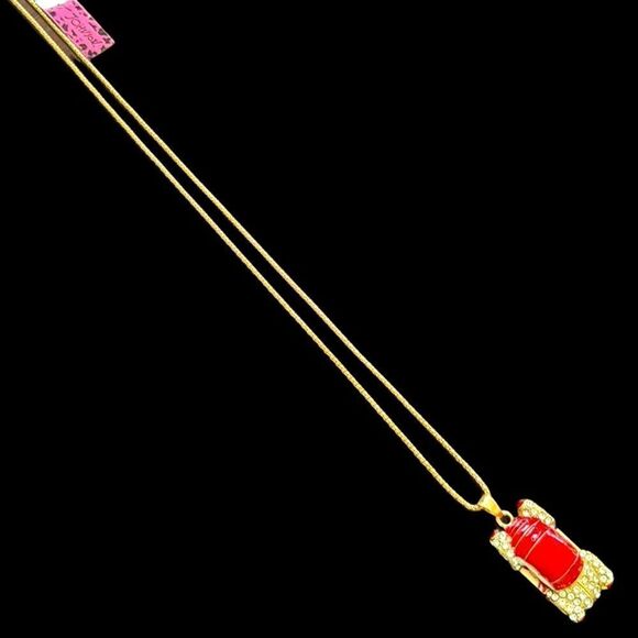 Betsey Johnson Red Classic Car Pendant Necklace - Retro Vintage Style Jewelry - Picture 5 of 7